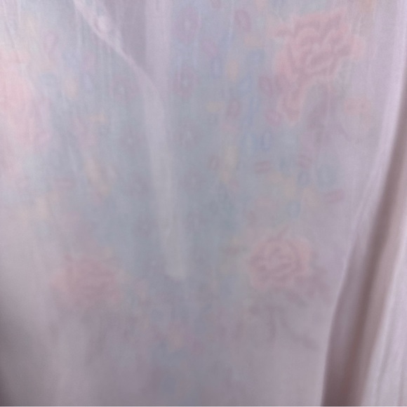 Johnny Was light pink size medium 1/2 button down blouse floral embroidered - Picture 2 of 7